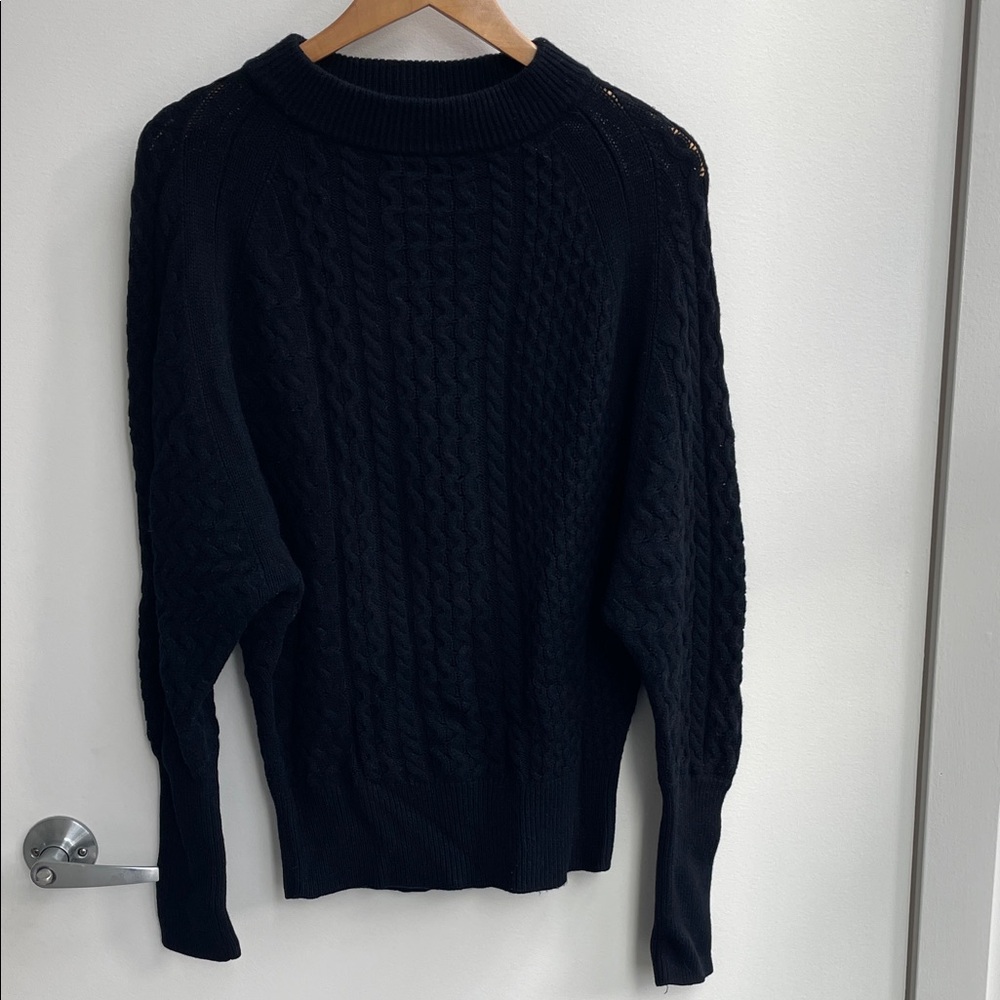 Allsaints Women’s Dark Navy Cable Knit Sweater Size M